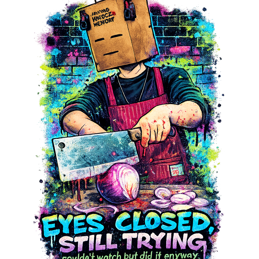 EYES CLOSED, STILL TRYING — Graffiti streetwear print