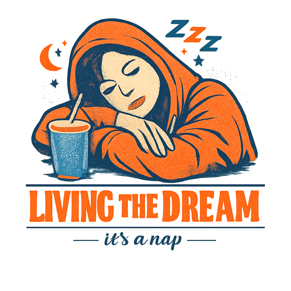 LIVING THE DREAM — Retro Halftone streetwear print